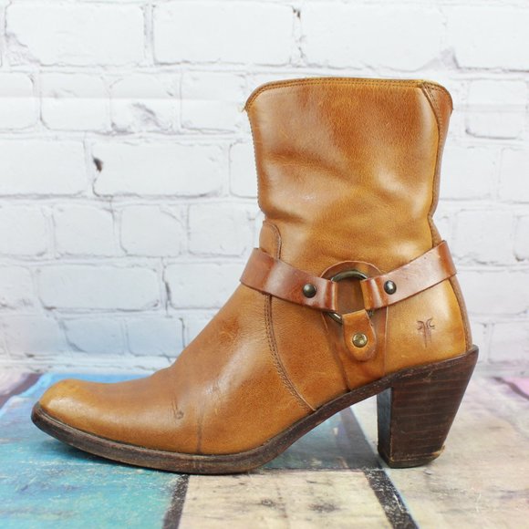 Frye Shoes - FRYE Patty Riding Leather Ankle Heel Boots 5.5 B